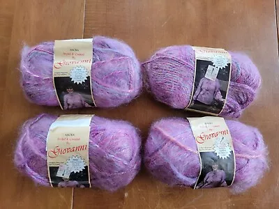 Acrylic Yarn Lot 4 Skeins Vintage Purple Haze Giovanni Amora 50g  • $13.50