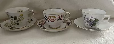 Vintage  Lot Of (3)  BONE CHINA  England Bone China Tea Cups & Saucers • $15