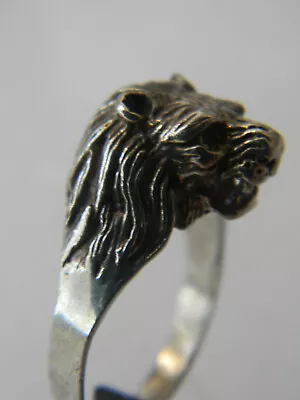 Fine Vintage 1970' Sterling Silver 925 Detailed Engraved Lion's Head Ring Sz 9.5 • $89.99