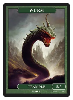 Wurm Token 5/5 Trample  Givememana Tokens Series 2 Magic The Gathering MTG • $2