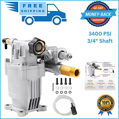 3400 Psi Pressure Washer Pump 3/4  Shaft Horizontal For Honda Briggs RYOBI Parts • $77.97