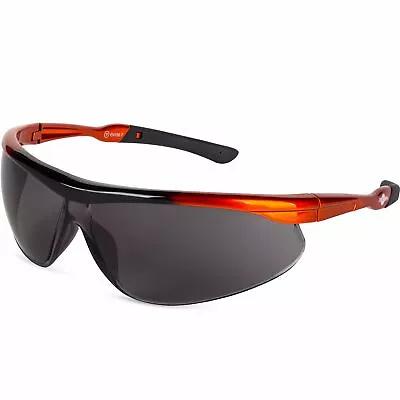 ToolFreak Safety Glasses Smoke Tinted EN166/EN172 With Case & Neck Cord • £12.99