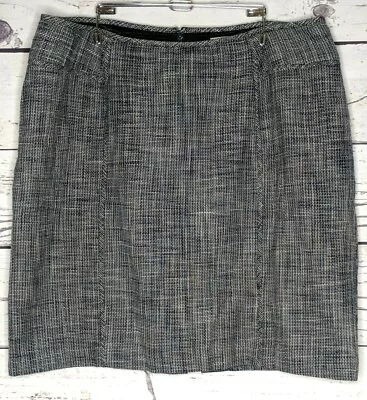 Banana Republic A Line Navy Blue Tweed Lined Career Skirt Womens Size 14 • $17.99