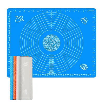 Baking Mat Non Stick Silicone Pastry Kneading Rolling Mat Fondant Cake 50*40cm • £3.77