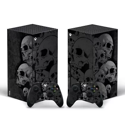 Xbox Series X Skin Black Skull Sticker Decal Vinyl Wrap For Console & Controller • $17.49
