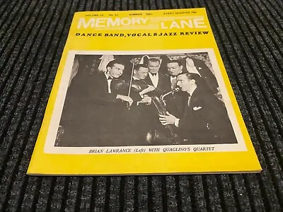 Memory Lane Magazine #51 Brian Lawrence Quaglino's Quartet. Paul Fenoulhet • $11.37