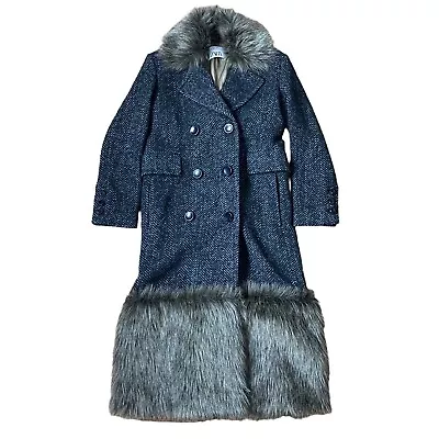 ZARA Studio Collection '21 Limited Edition Coat Faux Fur Herringbone Combination • $150