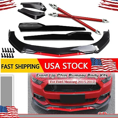 For Ford Mustang 2 Front Bumper Lip Splitter+Spoiler Body Kit Side Skirt • $59.99