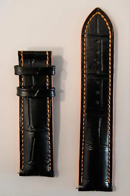 Original MIDO Multifort 22mm M005929A Black / Orange Leather Watch Band Strap • $54.99