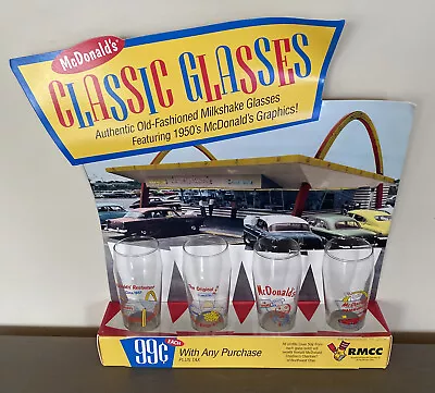 McDonalds Classics Milkshake Glasses Reproduction 1957 In Original Display Case • $275.99