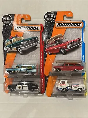 Matchbox '63 CADILLAC 66’ Dodge A100 59’ Chevy Wagon 51’ Hudson Hornet Lot Of 4! • $14.99