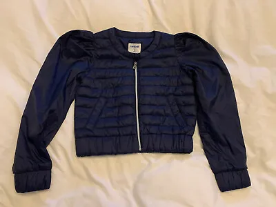 Girls Mayoral Navy Blue Zip Up Bomber Style Jacket Quilted Age 8 Years Smart • £8.99