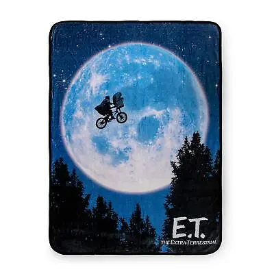 E.T. The Extra-Terrestrial Bike Moon Fleece Throw Blanket | 45 X 60 Inches • $14.99