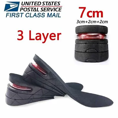 $7.82 • Buy Unisex Shoe Insole Air Cushion Heel Insert Increase Taller Height Lift 3 Inch US