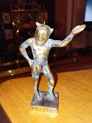 Statue Greek Mythology Satyr Pan 5.5  - 14cm Brass Cast • £30
