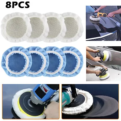 8PCS Car Polishing Buffing Pads 6 Inch Sponge Wheel Buffer Polisher Mop Kit ^ • £11.99