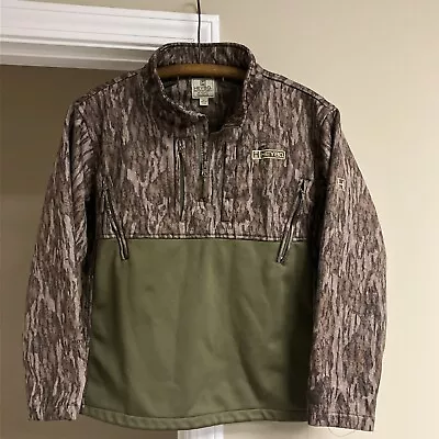 HEYBO Outdoors Camo Mossy Oak Bottomland Softshell 1/4 Zip Jacket Youth XL • $35