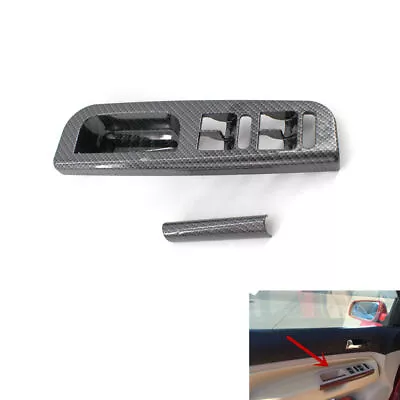 For VW Passat Golf MK4 Door Window Switch Panel Bezel+Handle Trim Carbon Fiber • $30.73