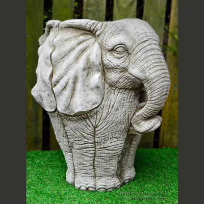 Large Elephant Outdoor Planter Vase Urn Through Hand Cast Stone Garden Ornament • £99.90