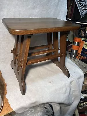 Mid Century Foot Stool Mortise Peg Tenon Solid Wood Vintage Arts & Crafts • $179.99