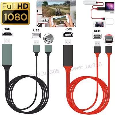 HDMI Mirroring Cable Phone To TV AV USB Adapter For IPhone IPad Android Samsung • $12.79
