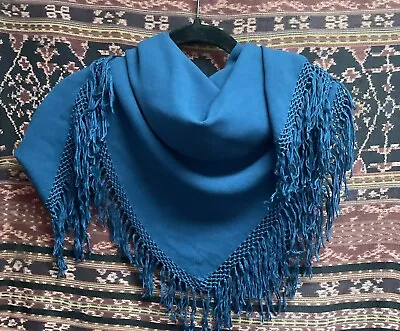 Tienda Ho Moroccan Fringe Scarf Caribbean Blue • $40