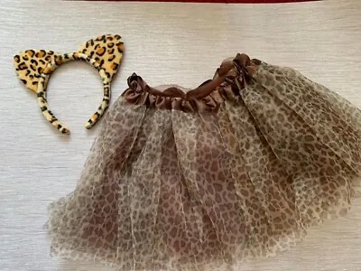 £6 • Buy Children's Leopard Tutu Skirt & Cat Headband Set, Party, Dressing Up Outfit,