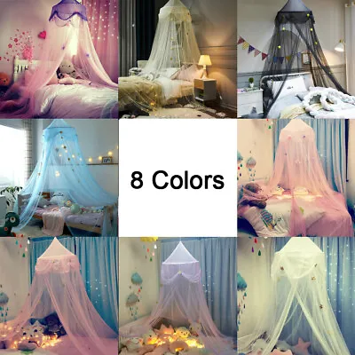 Kids Baby Bed Canopy Mosquito Net Princess Curtain Bedding Dome Tent Star • $29.39