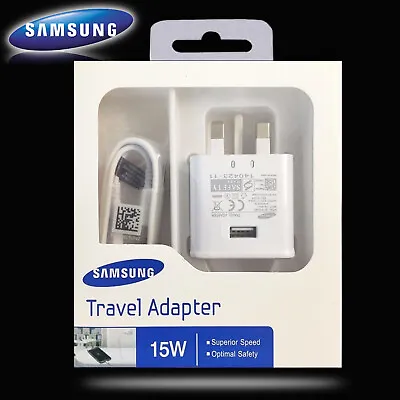 GENUINE SAMSUNG FAST CHARGER PLUG & CABLE FOR SAMSUNG GALAXY S20S20+S20 Ultra • £8.95