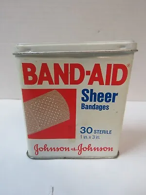 Vintage Johnson Band-aid Tin 1983 30 Sterile Sheer Bandages Empty • $5