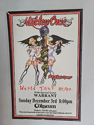 Motley Crue & Warrant Framed Concert Poster Richfield Coliseum • $21.99