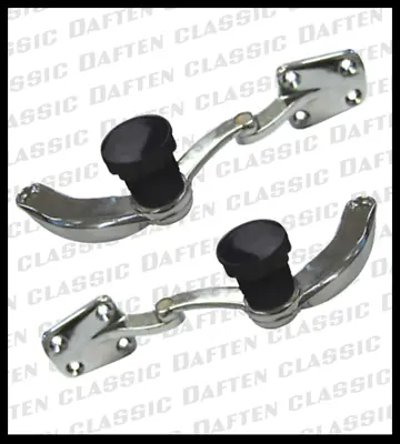 1955-64 VW Beetle Pop-Out Window Chrome Latch 2pcs PAIR Black Knob 113847081 • $72