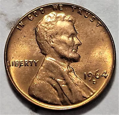 1964 D Denver Uncirculated U.S. Lincoln Memorial Penny Free S&H BIN771 • $1.79