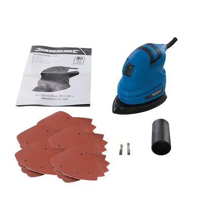 Silverline 130w Electric Palm Detail Sander +25 Sanding Sheets - 3 Year Warranty • £22.99