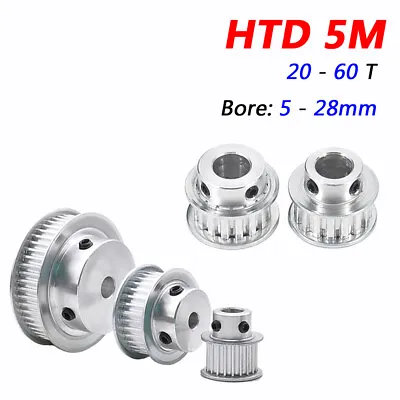 5M Timing Belt Pulleys Bore 5mm-28mm With Steps 20T-60T For 15mm Wide Belts CNC • $133.79