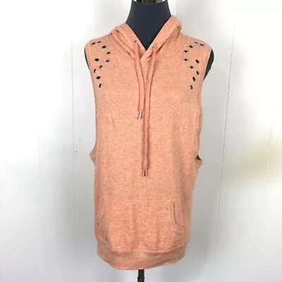 Venus Casual Hoodie Grommet Sweater Vest Women S Orange Cotton 34x26 • $10.18