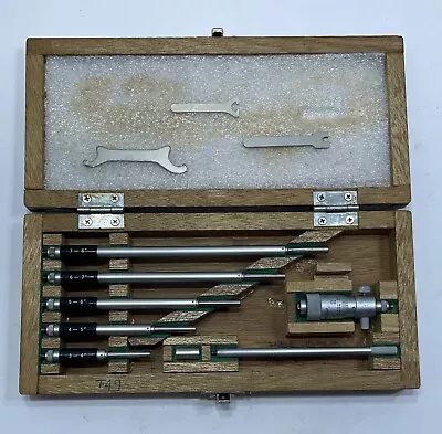 Mitutoyo 141-108 Inside Diameter Micrometer Set 2”-8” IMS-8” W/ Wooden Case • $160