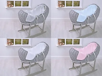 Replacement Covers/dressing/bedding Set For Pod Moses Basket Pink/blue/white/gre • £39.99