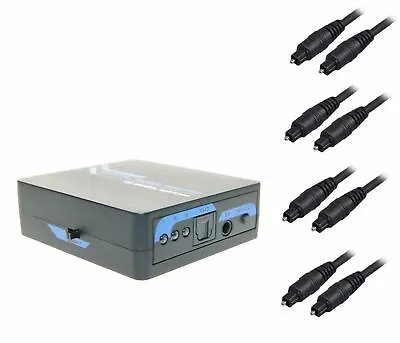 Ex-Pro AV-Pro 3 Way TosLink Digital Optical Audio Switch Remote & 4 X 2m Cables • £25.92