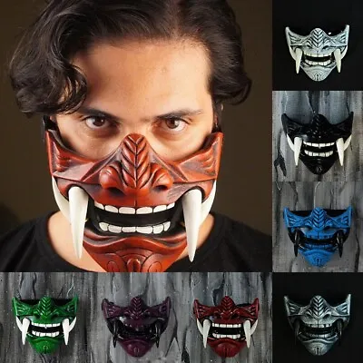 £14.58 • Buy Halloween Japanese Hannya Demon Oni Samurai Noh Kabuki Prajna Devil Latex Mask