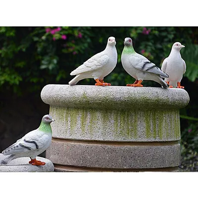 £33.34 • Buy 2x Realistic Home Garden Decor Ornament Pigeon Dove Bird Statue