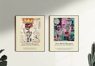 $89.55 • Buy Set Of 2 Jean-Michel Basquiat 1993 Museum Exhibition Vintage Art Poster Print