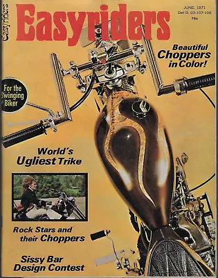 ORIGINAL JUNE 1971 EASYRIDERS MAGAZINE VOLUME 1 NUMBER 1! 1st ISSUE/KNUCKLEHEAD • $299.99