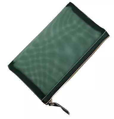 Green Mesh Zip Pencil Case Make Up Bag Travel Bag Practical Storage Organiser  • £2.29