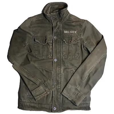 Hollister La Jolla Jacket Mens Medium Utility Military Distressed Field Green • $24.97