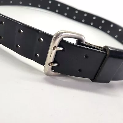 Structure Leather Belt 36 Double Hole Black Vtg Distressed Made In USA • $20.66