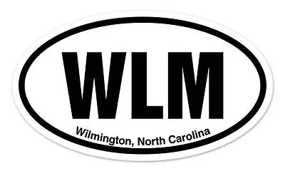WLM Wilmington North Carolina Oval Car Window Bumper Sticker Decal 5  X 3  • $3.89