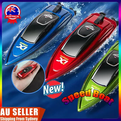 Mini RC Boats 2.4G High Speed Racing Boat 4CH Remote Control W/ LED Light Toys • $19.96