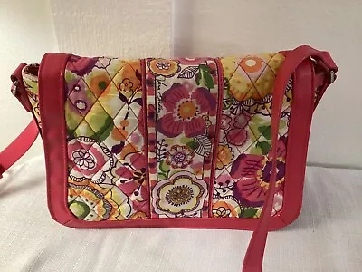 Vera Bradley Pink Floral Clementine Crossbody Shoulder Purse/Bag. Leather Strap • $29.95