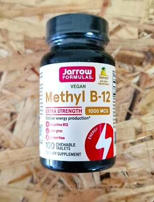 £8.90 • Buy Jarrow Formulas Methyl Vitamin B-12 1000mcg Lemon 100 Chewable Tablets Energy